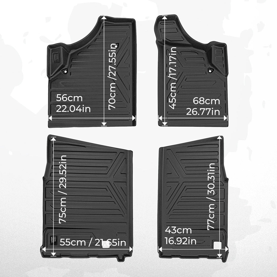 TPE Floor Mats & Bed Liner for 4-Seater Can-Am Defender HD7|8|9|10 - view 6