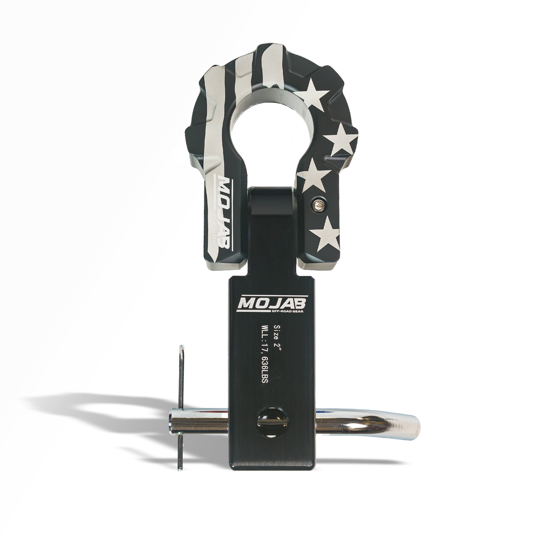 2'' Aluminum Hitch Receiver with Aluminum D-Shackle 9T-Ceramic coated