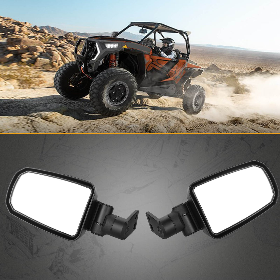 Folding Side Mirrors for Polaris RZR XP 900 1000 Turbo 2014-2023 - view 7