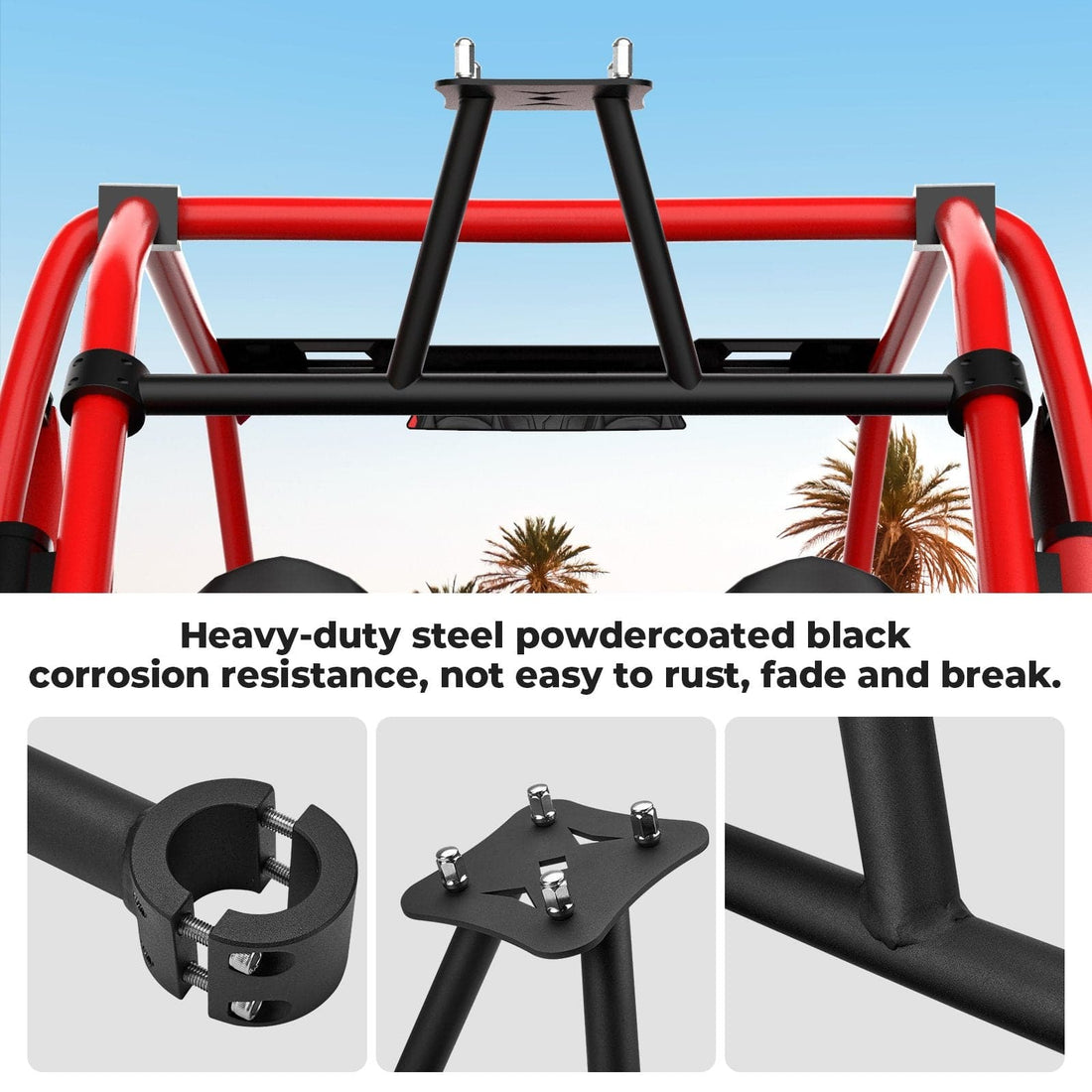 Spare Tire Carrier Mount & Side Nerf Bars Rock Sliders for Polaris RZR XP 1000 - view 5