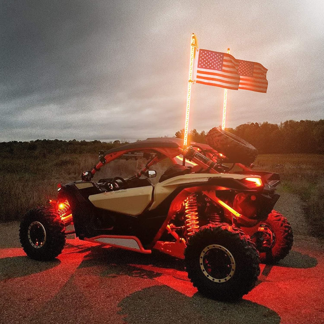 3FT 2PCS Spiral Whip Light Bluetooth Control for Can-Am Maverick X3 - view 7