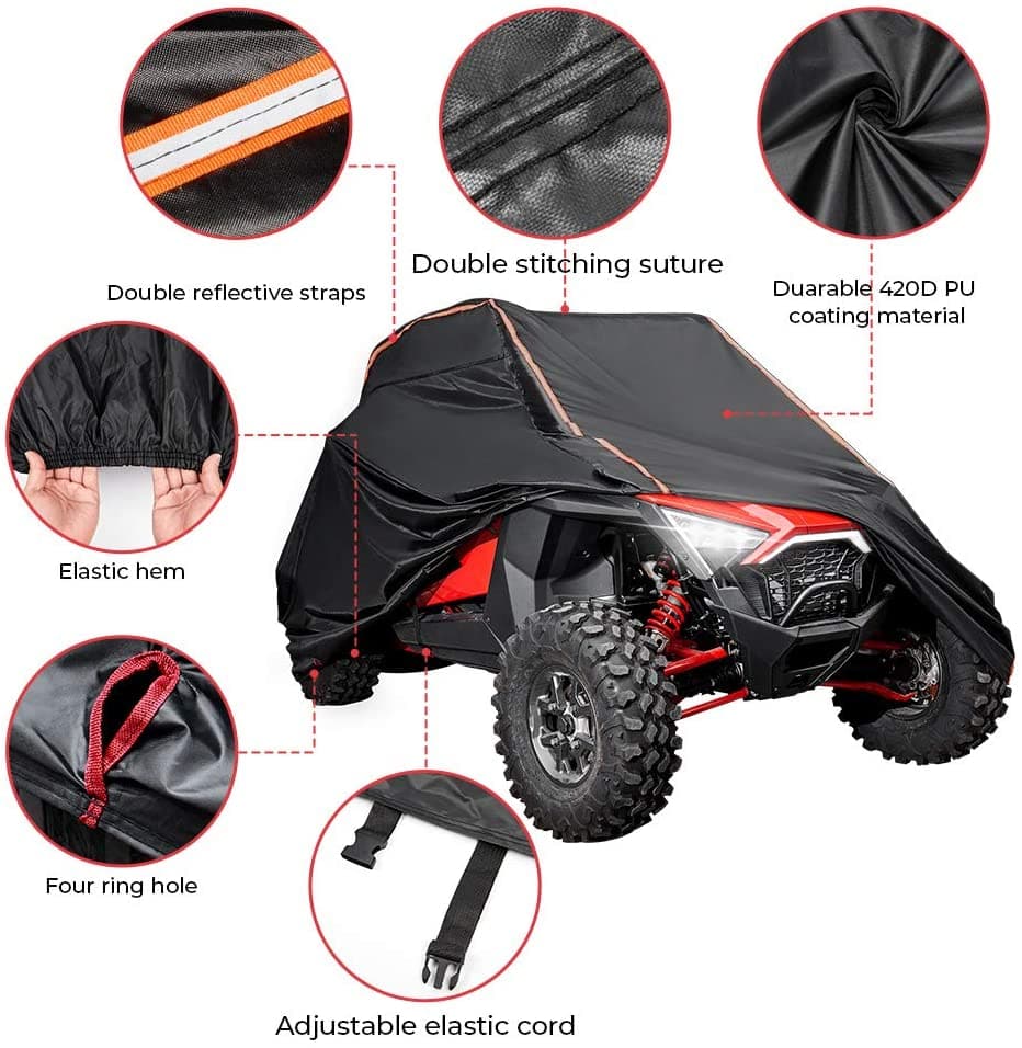 UTV Cover with Reflective Strip for Polaris RZR - view 2