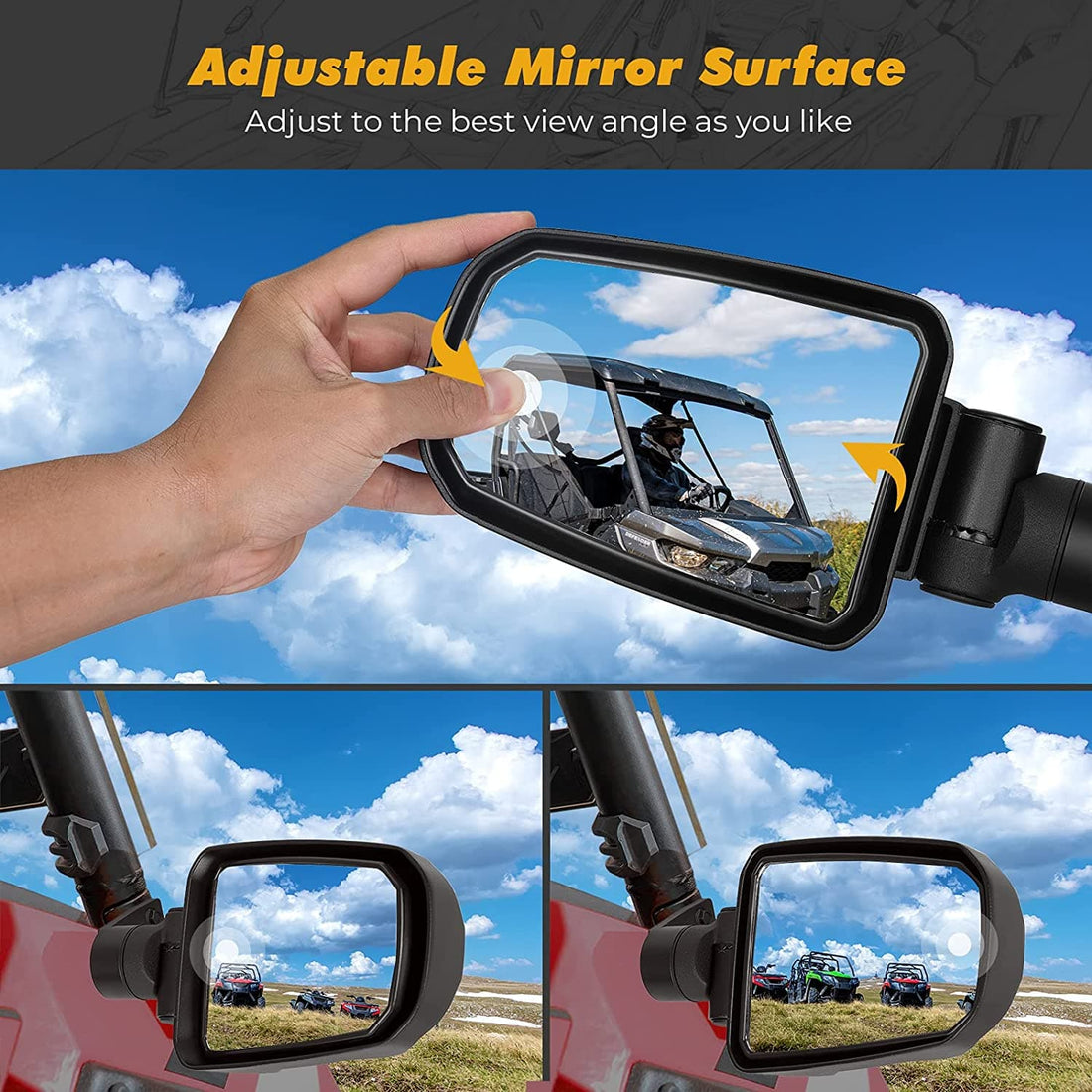 Folding Side Mirrors for Polaris RZR XP 900 1000 Turbo 2014-2023 - view 3