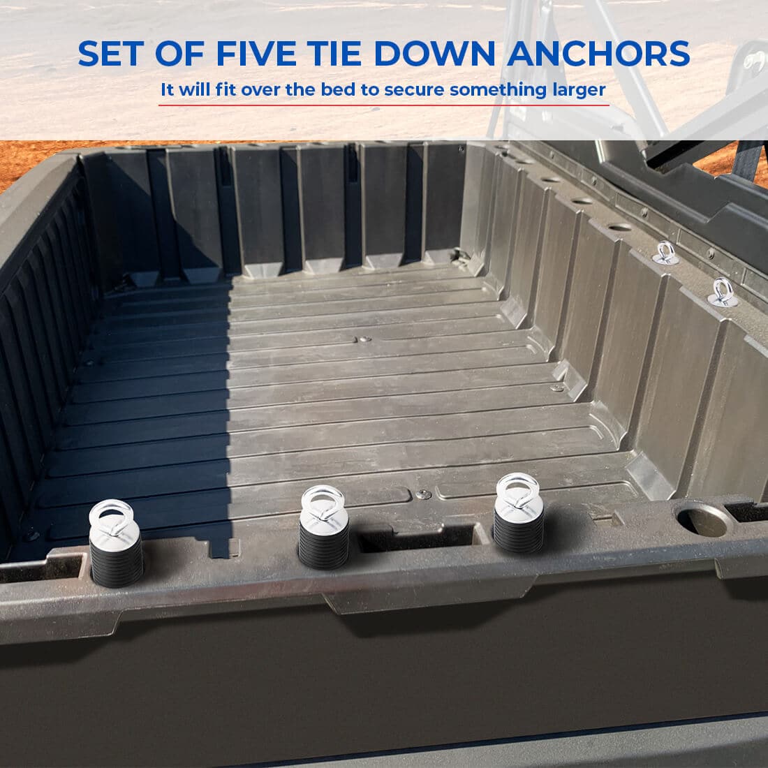 2" Tie Down Anchors & Big Size Cargo Box (Passenger Side) for Polaris Ranger - view 5