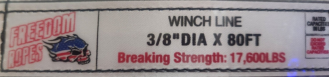 3/8"x80' Freedom Winchline with Recovery Ring & Soft Shackle