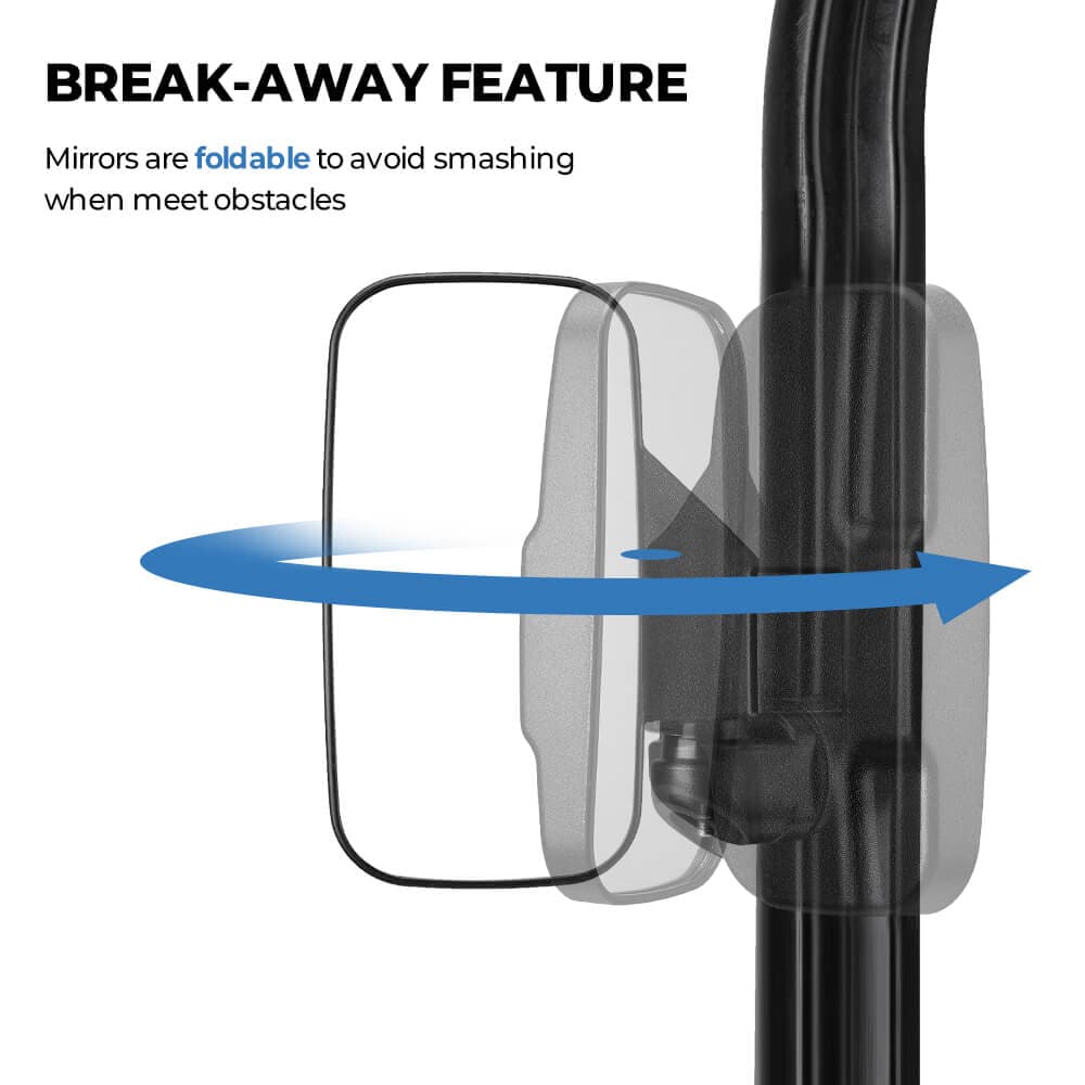 Adjustable Side Mirrors & Under Seat Storage Box for Polaris Ranger - view 6