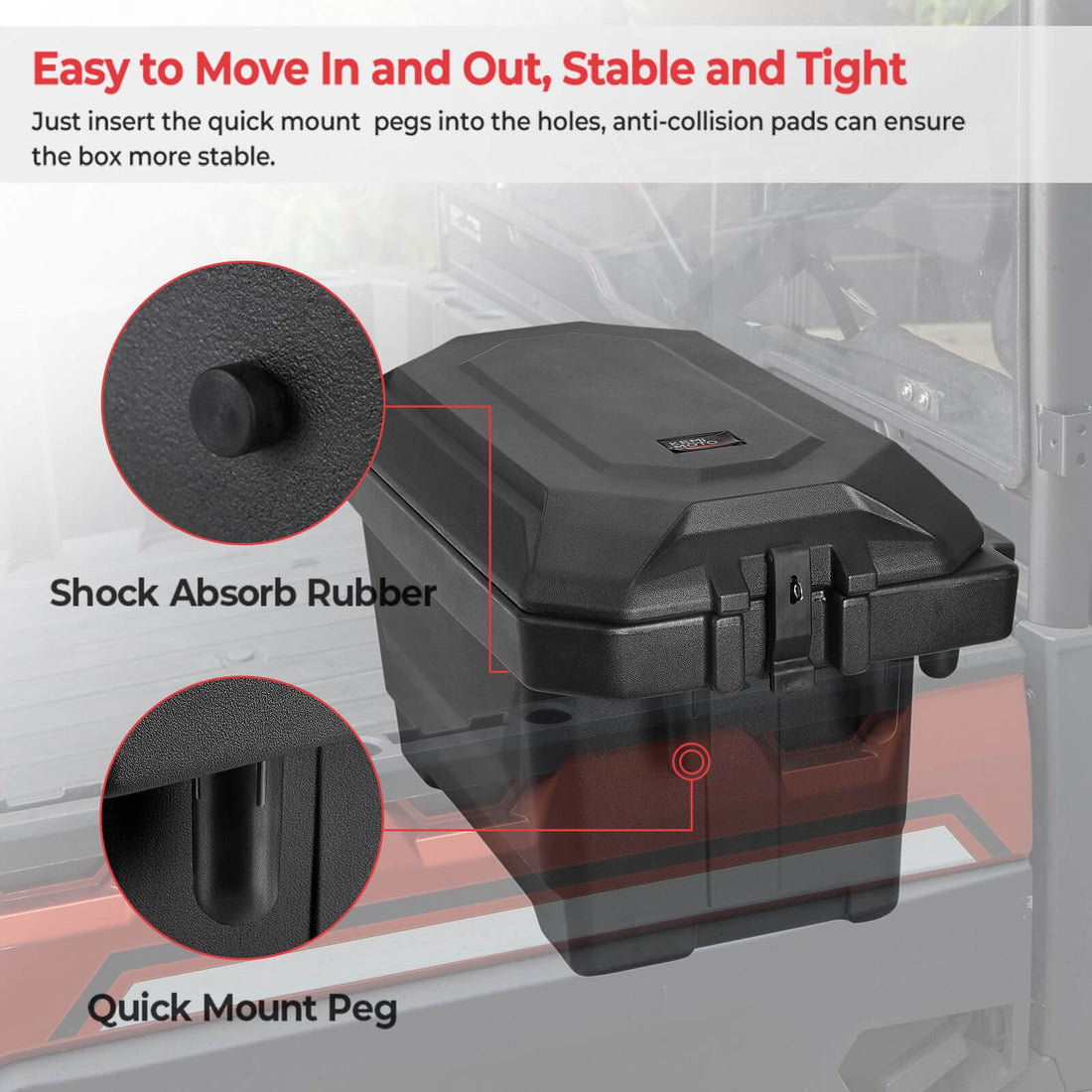 Big Size Cargo Box & Under Seat Storage Box for Polaris Ranger XP 1000 - view 6