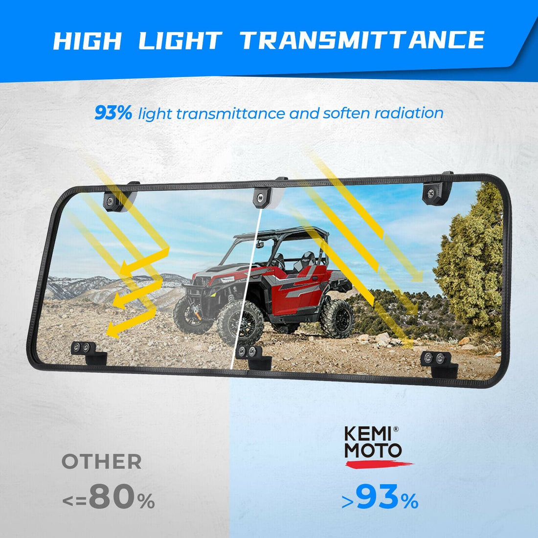 Rear Windshield Clear for Polaris General 1000 /4 2016-2026 - view 5
