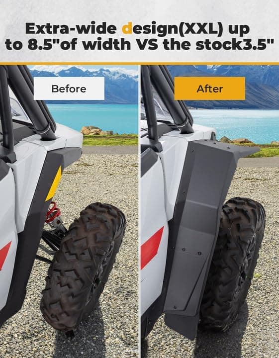 Fender Flares 8.5" Extended Mud Flaps for 2024-2026 Polaris RZR XP 4 1000 (4PCS) - view 2