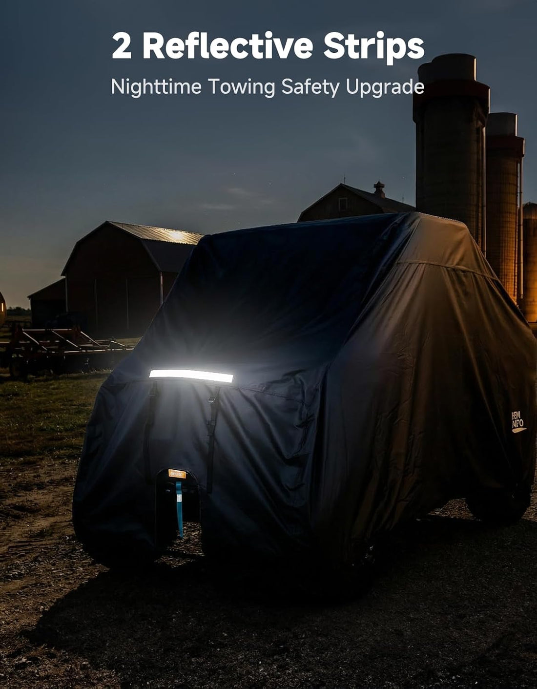 UTV 4-Seater Trailerable Cover for Can-Am Defender Maverick R Polaris RZR Ranger, 148" x 69" x 71" - view 6