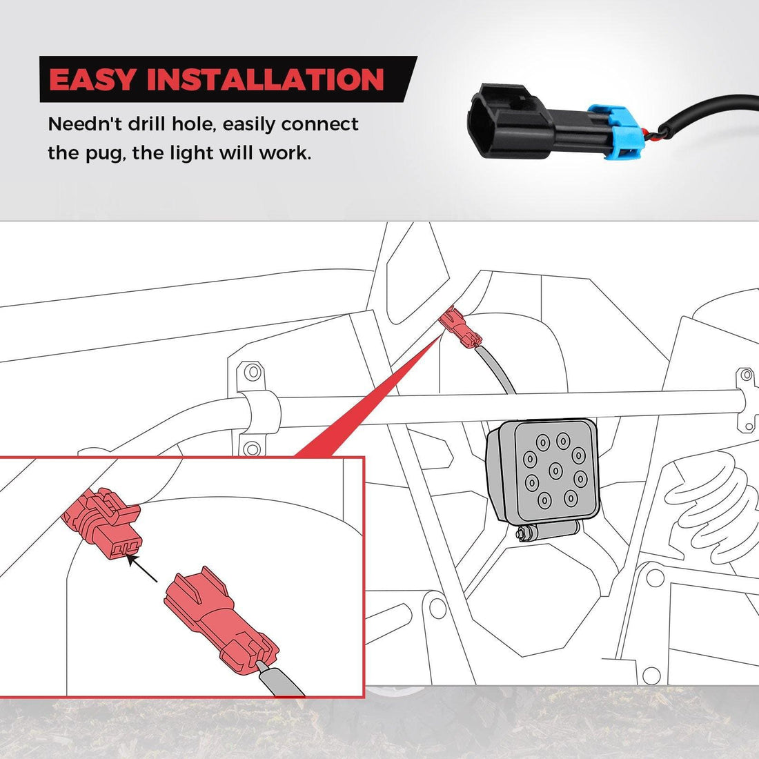 Backup Light for Polaris Ranger 1000 XP / Crew 2018-2024 - view 6