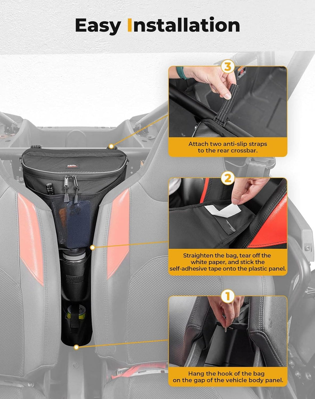 Center Storage Bag with Cup holder for 2024-2025 Polaris RZR XP 1000 /4 - view 5