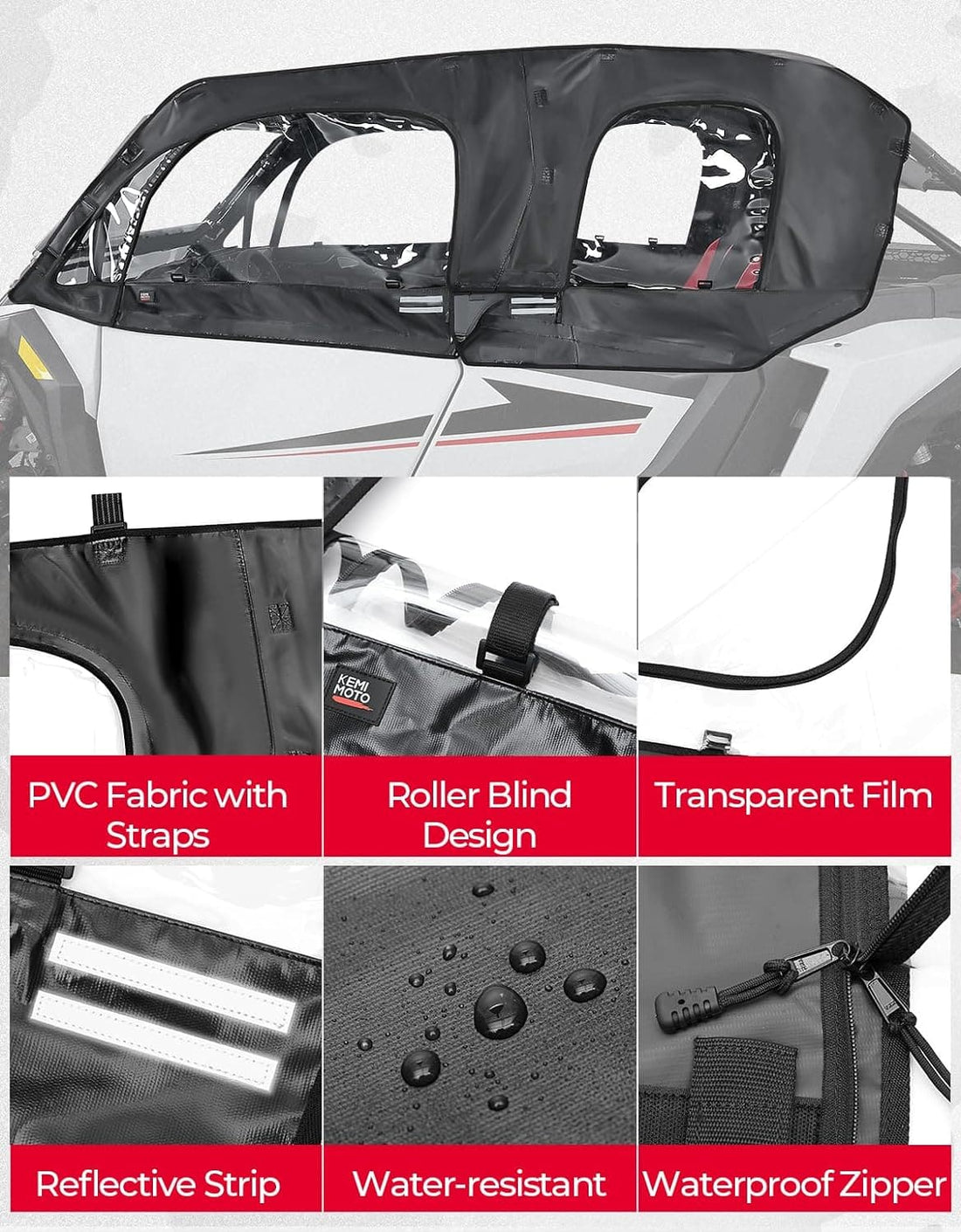 Soft Cab Enclosure Upper Doors for Polaris RZR XP 4 1000 2024-2025 - view 5