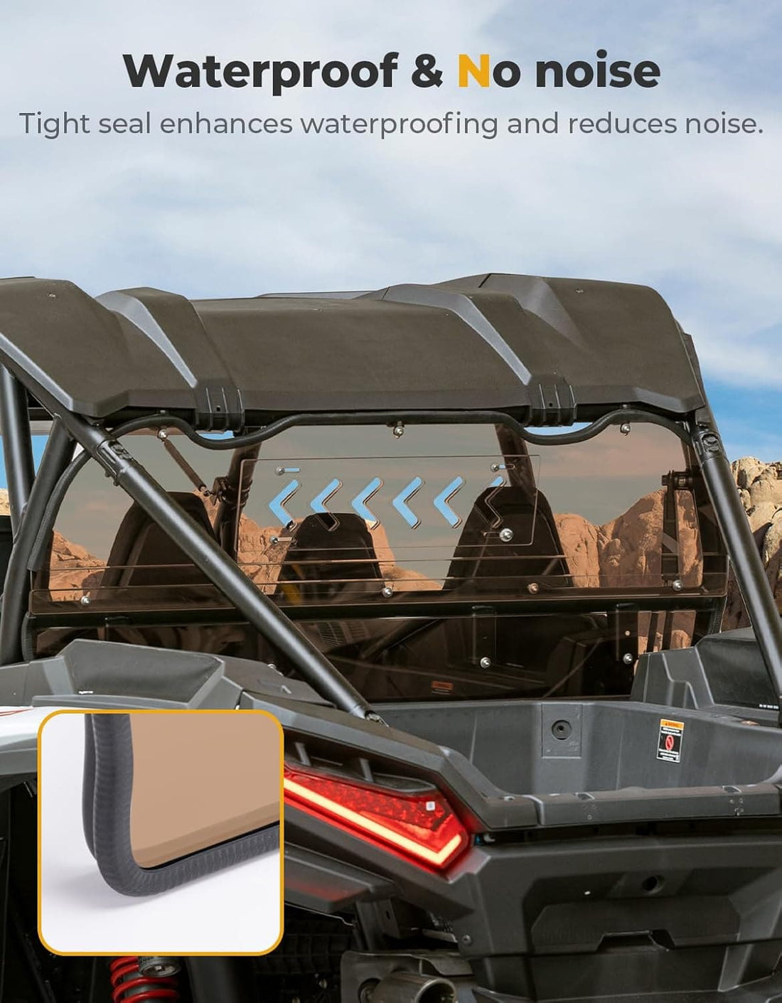 Tinted Rear Windshield for Polaris RZR XP 1000 2024-2025 - view 5