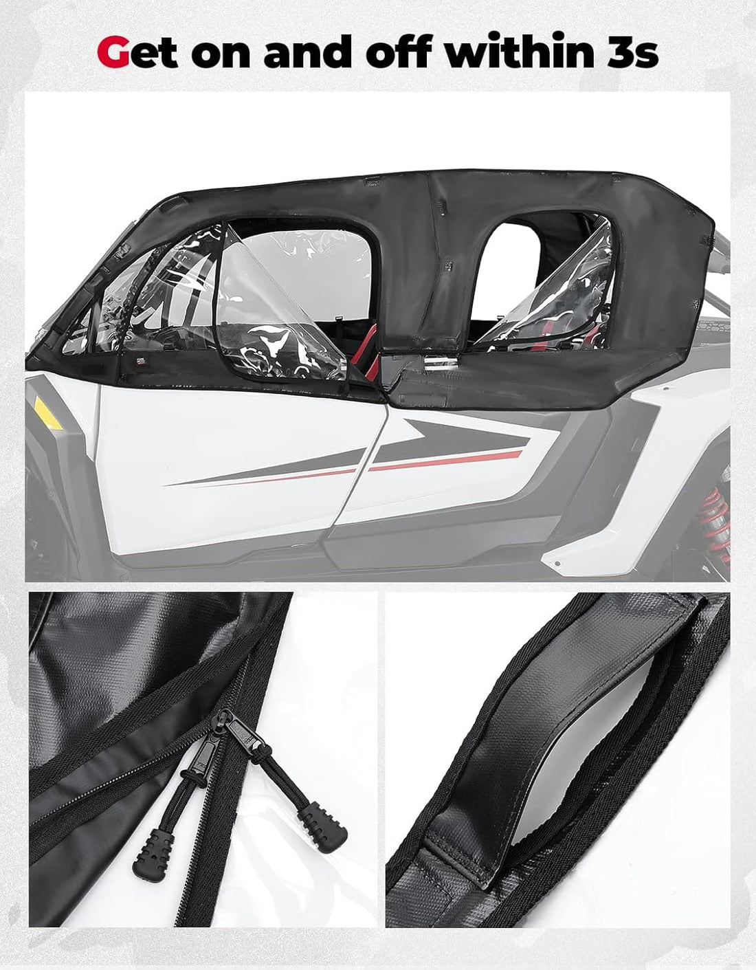 Soft Cab Enclosure Upper Doors for Polaris RZR XP 4 1000 2024-2025 - view 7