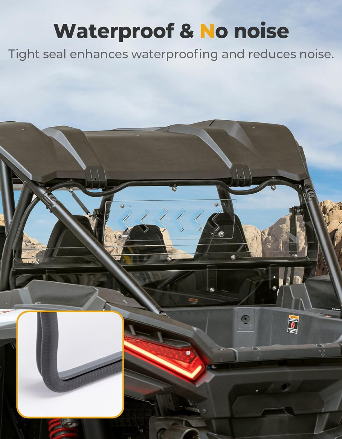 Vented Clear Rear Windshield for Polaris RZR XP 1000 2024-2025 - view 5