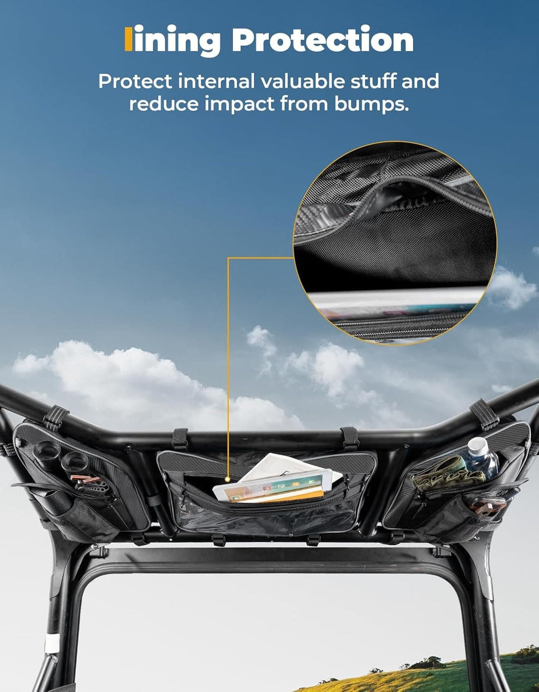 UTV Roof Bag Overhead Storage Bag for Polaris RZR XP 1000 /4 2024-2025 - view 5