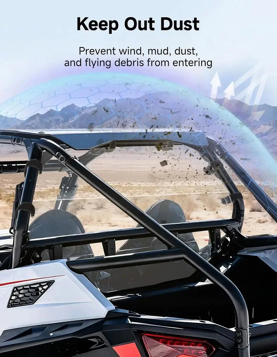 Rear Windshield High-Light Anti-Scratch for Polaris RZR Trail 900 / S 900 / S 1000 2021+ - view 3