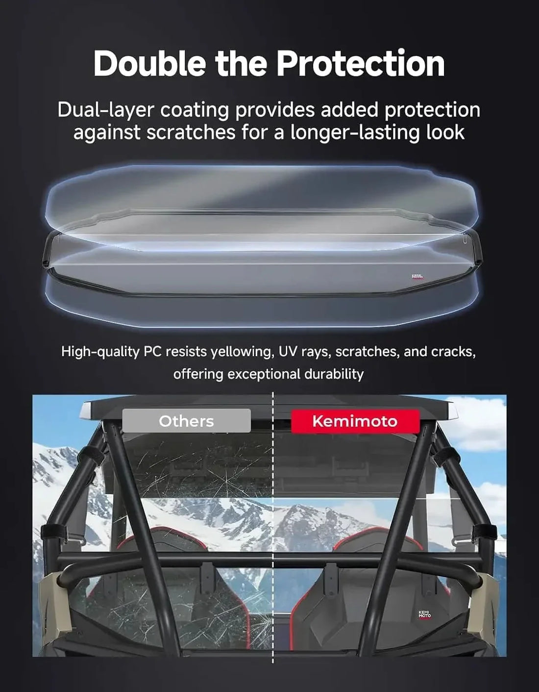 Rear Windshield High-Light Anti-Scratch for Polaris RZR Trail 900 / S 900 / S 1000 2021+ - view 6