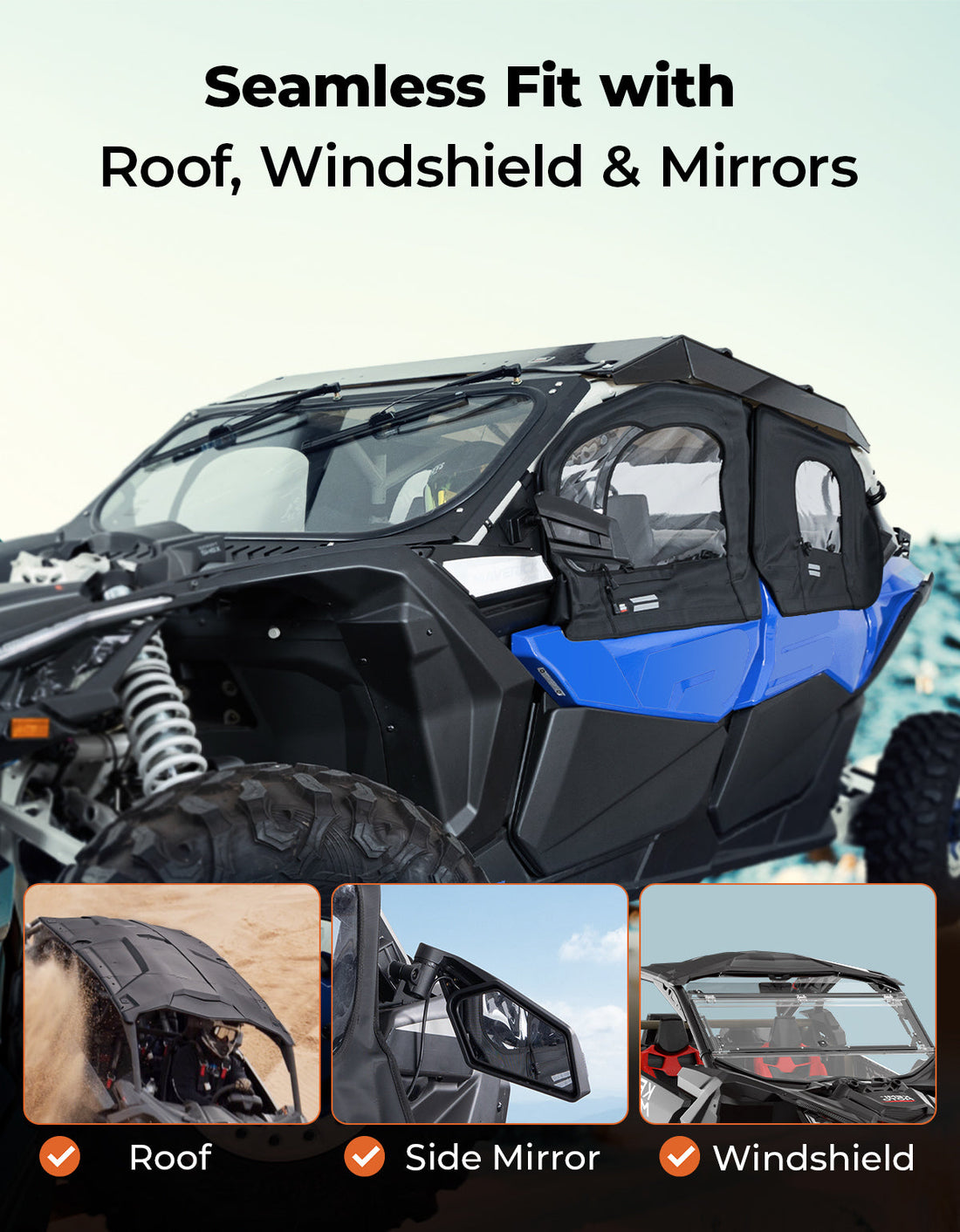 Soft Cab Enclosures with Metal Frame for Can-Am Maverick X3 MAX - view 8