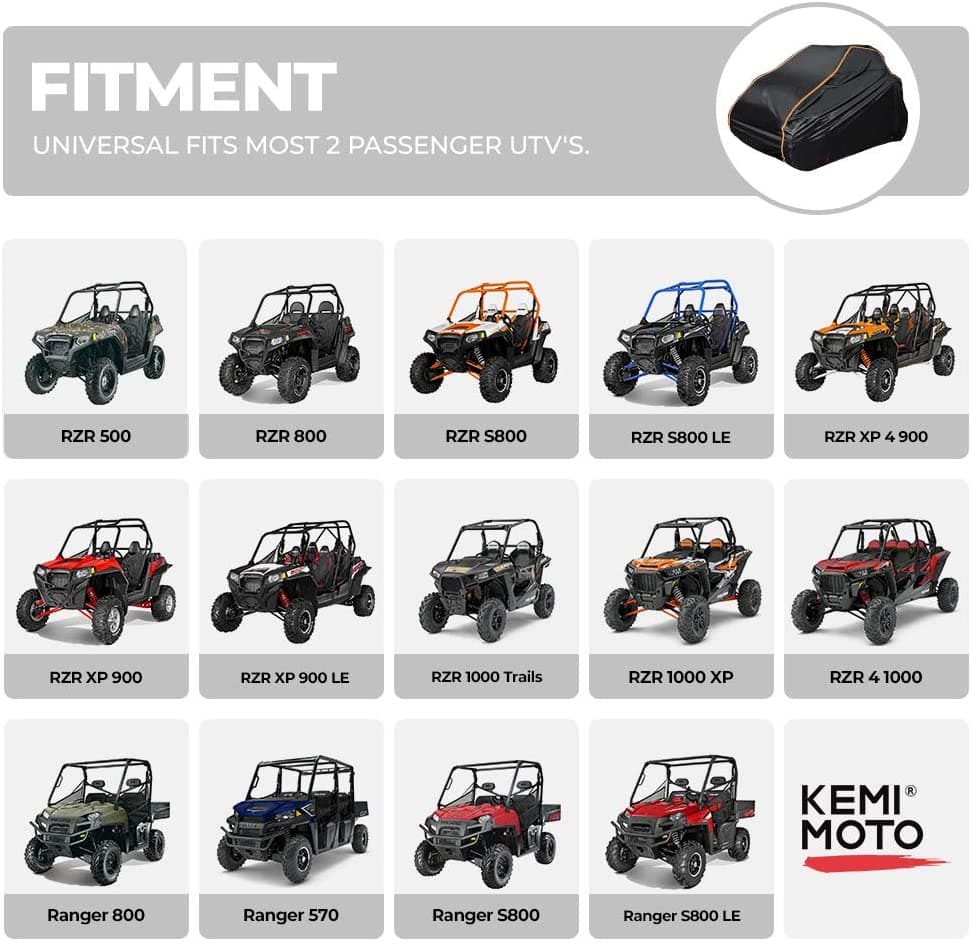 UTV Cover with Reflective Strip for Polaris RZR - view 7
