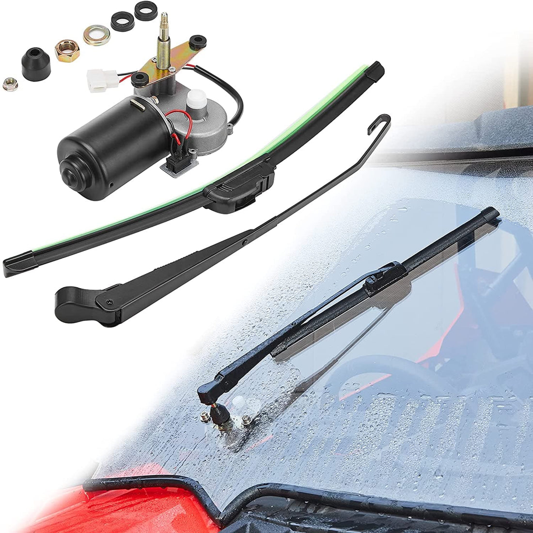 12V Electric Windshield Wiper Washer Kit for Polaris RZR, Ranger, Can-Am - view 2
