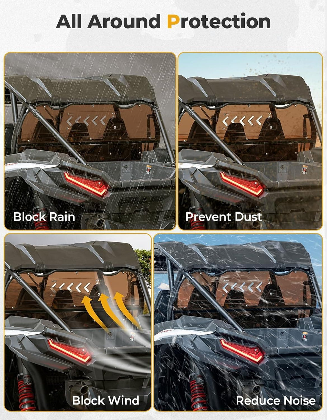 Tinted Rear Windshield for Polaris RZR XP 1000 2024-2025 - view 7