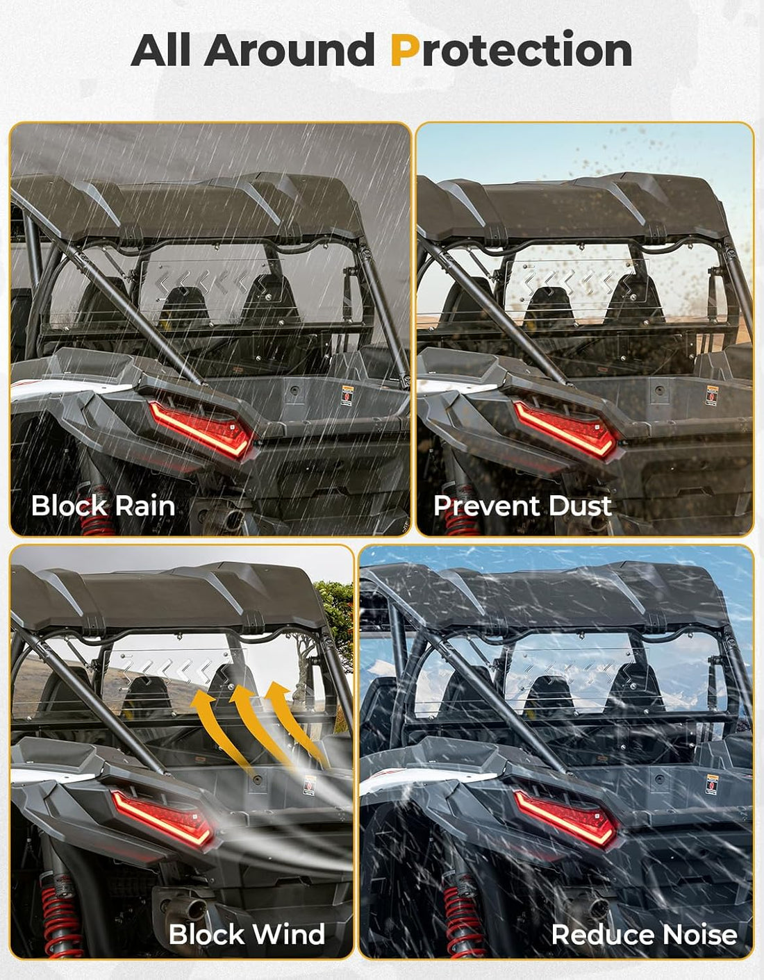 Vented Clear Rear Windshield for Polaris RZR XP 1000 2024-2025 - view 6