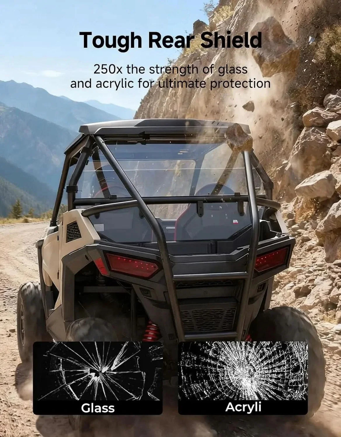 Rear Windshield High-Light Anti-Scratch for Polaris RZR Trail 900 / S 900 / S 1000 2021+ - view 7