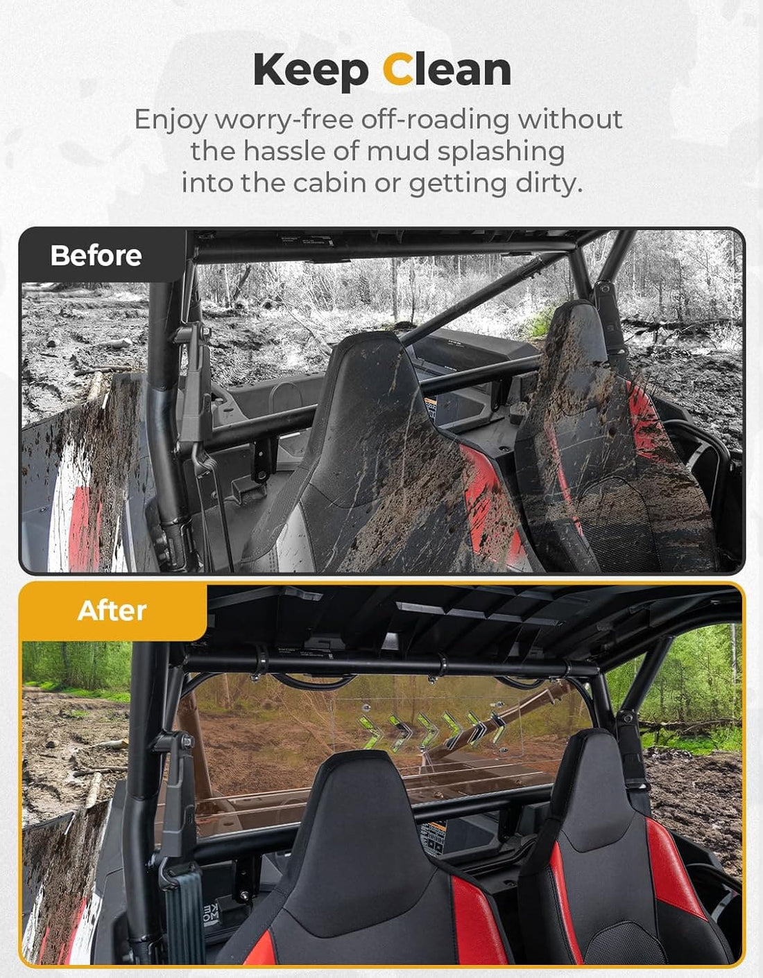 Tinted Rear Windshield for Polaris RZR XP 1000 2024-2025 - view 4