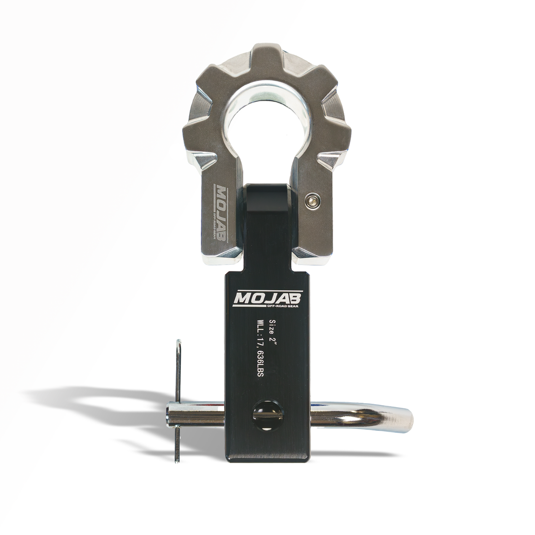 2'' Aluminum Hitch Receiver with Aluminum D-Shackle 9T-Ceramic coated