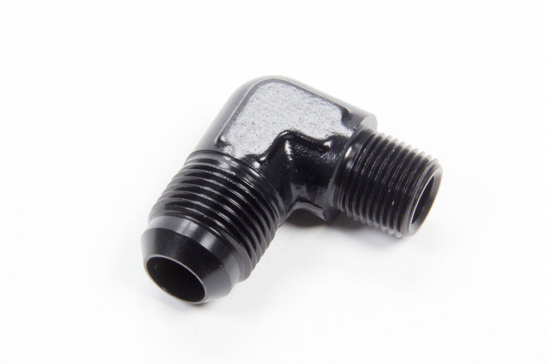 90 Deg #10 to 3/8in Alum Adapter Black - FCM5016