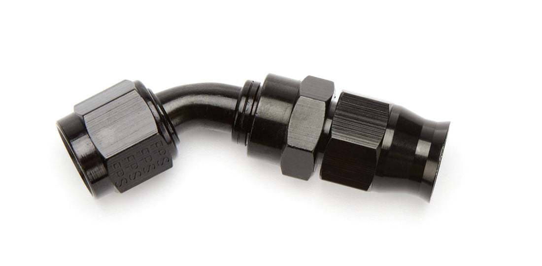 6an 45-Deg PTFE Hose End Black Anodized - 15351