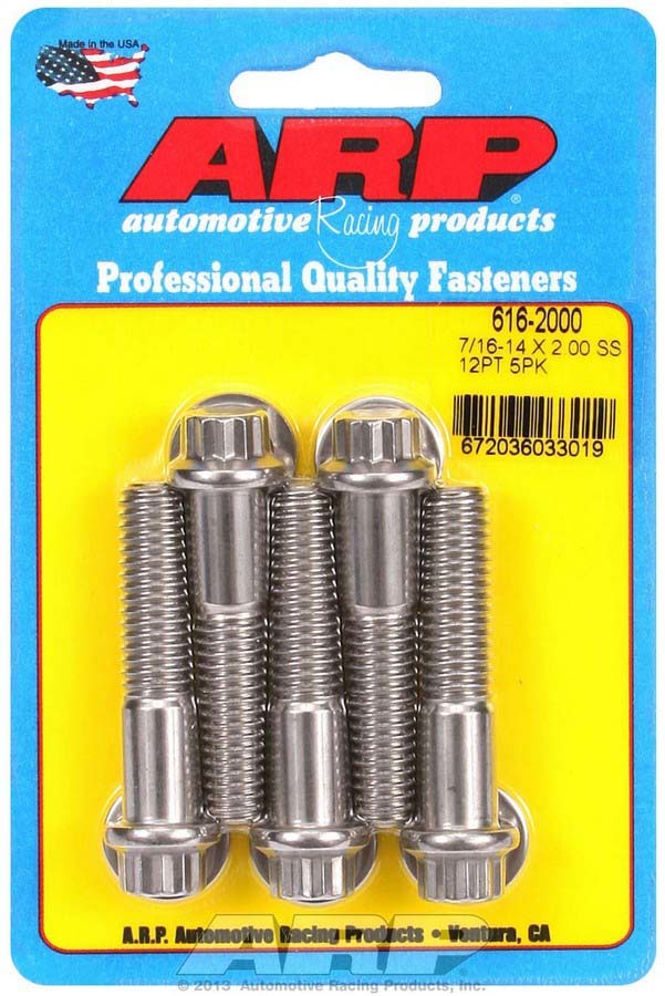 S/S Bolt Kit 12pt 5pk 7/16-14 x 2.000 - 6162000