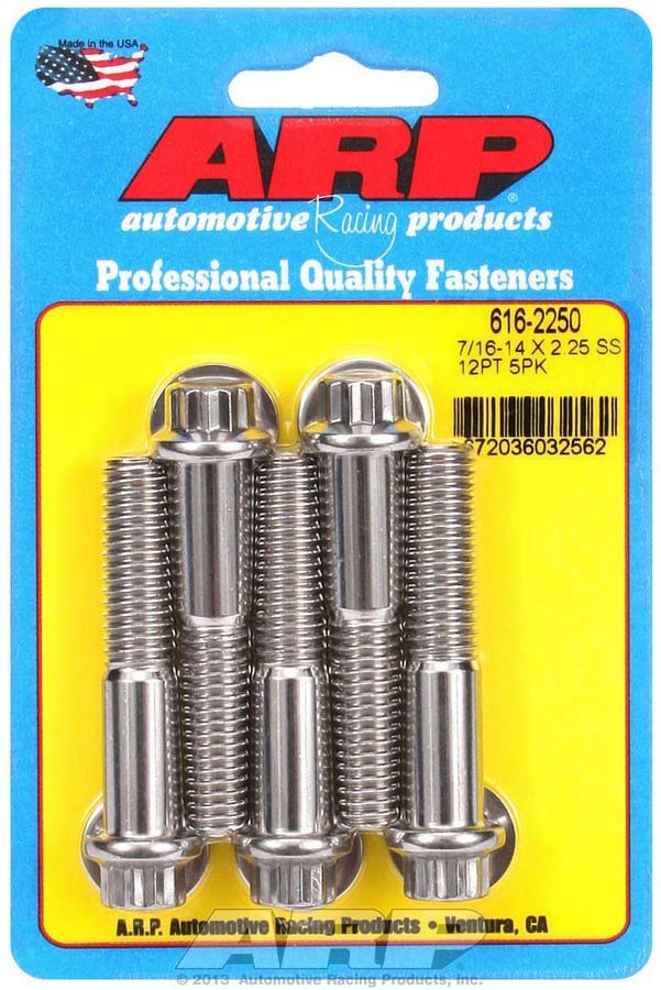 S/S Bolt Kit - 12pt. (5) 7/16-14 x 2.250 - 6162250