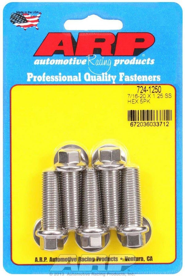 S/S Bolt Kit 6pt 5pk 7/16-20 x 1.250 - 7241250