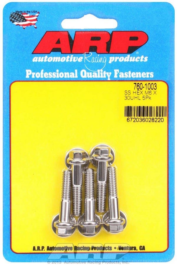 S/S Bolt Kit - 6pt. (5) 6mm x 1.00 x 30mm - 7601003