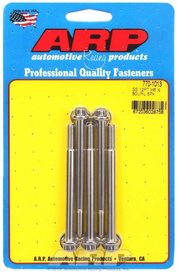 S/S Bolt Kit - 12pt. (5) 6mm x 1.00 x 80 - 7701013