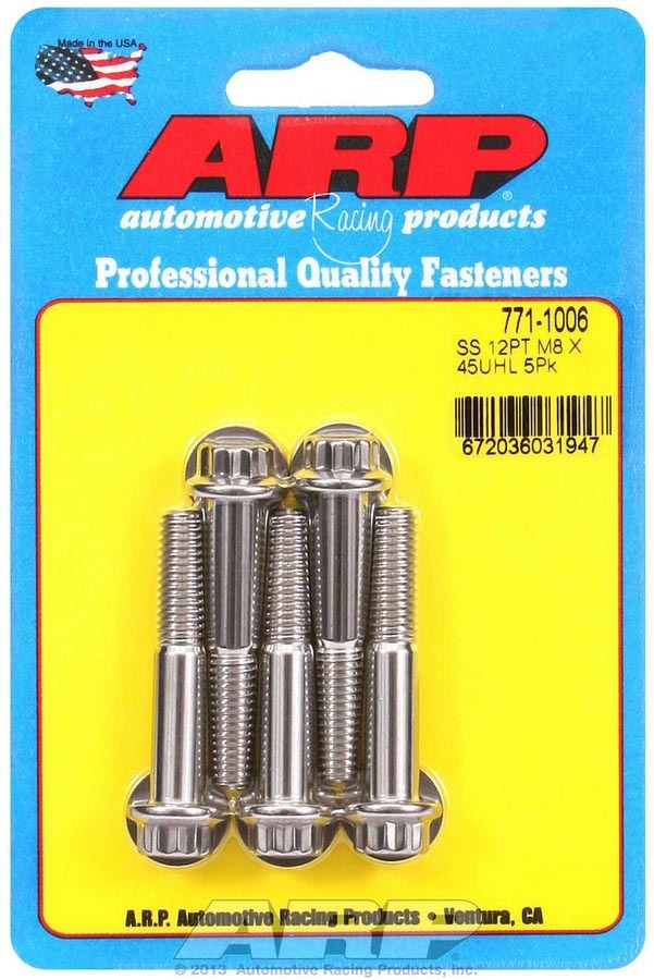 S/S Bolt Kit -12pt (5pk) 8mm x 1.25 x 45mm - 7711006