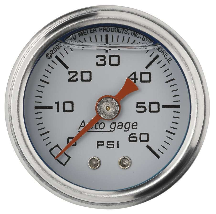 1-1/2in Pressure Gauge 0-60psi- White - 2176