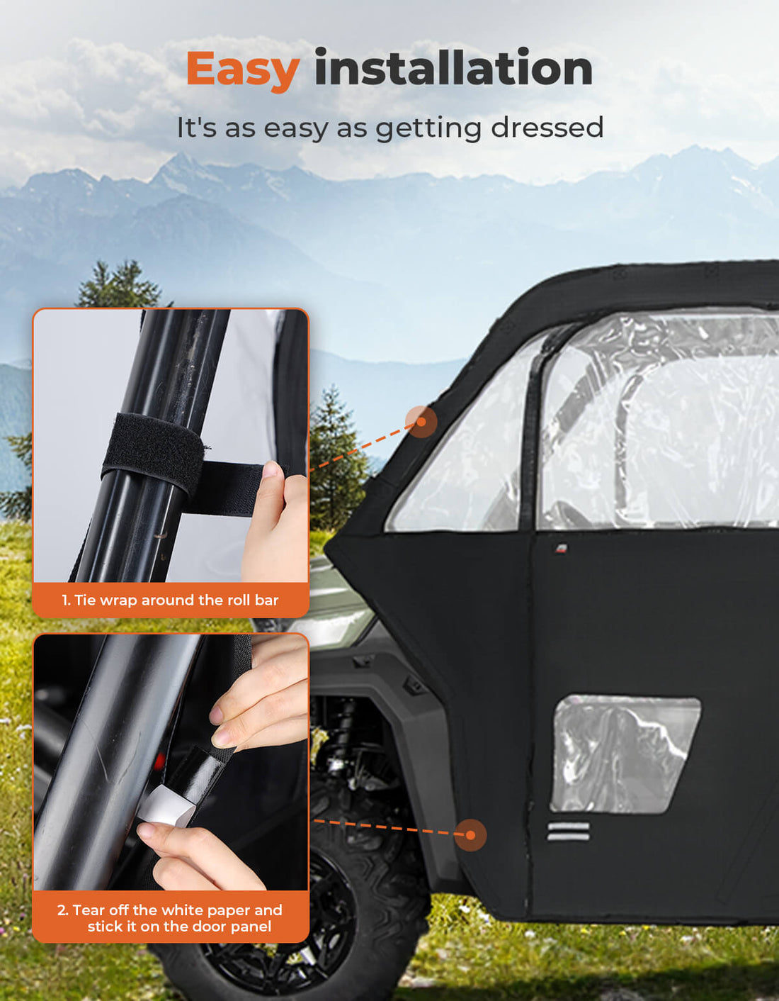 Soft Cab Enclosure Doors for Can-Am Defender Max HD10|9|8|7 - view 4