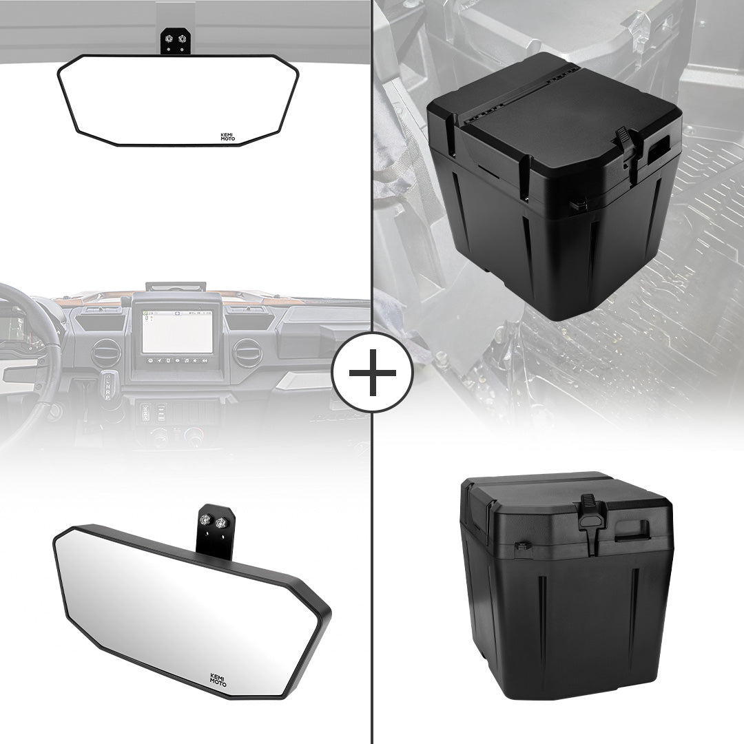 Rear View Mirror & Under Seat Storage Box for Polaris Ranger XP 1000 - view 1