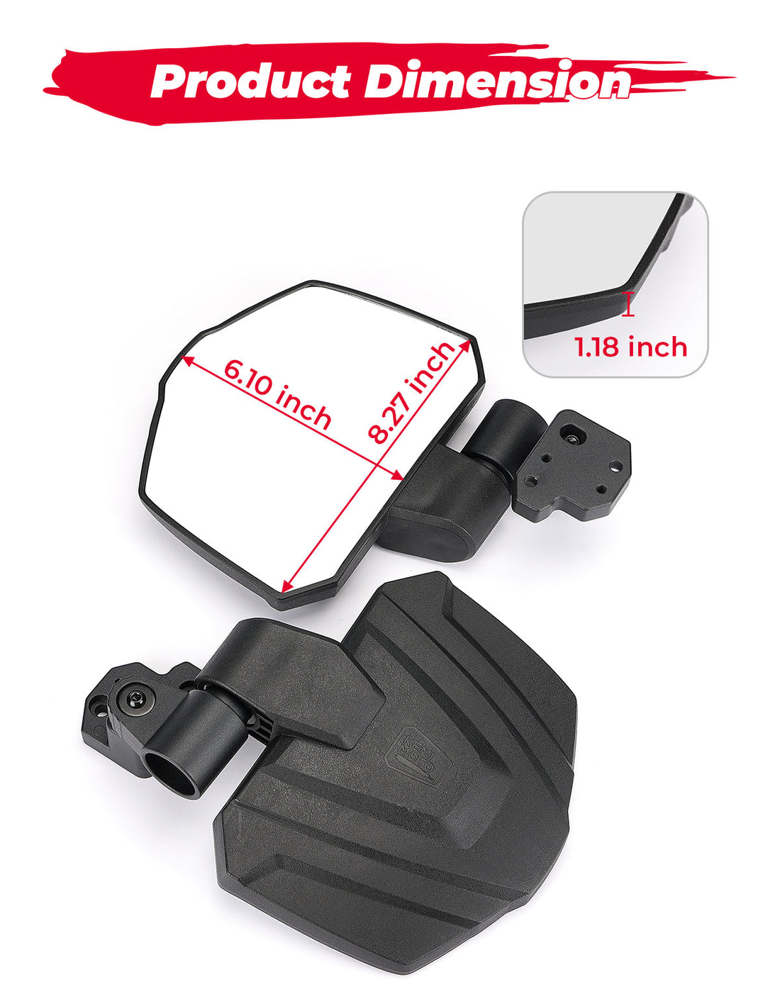 One Pair Side Mirrors for Can-Am Defender HD5|8|10 - view 6