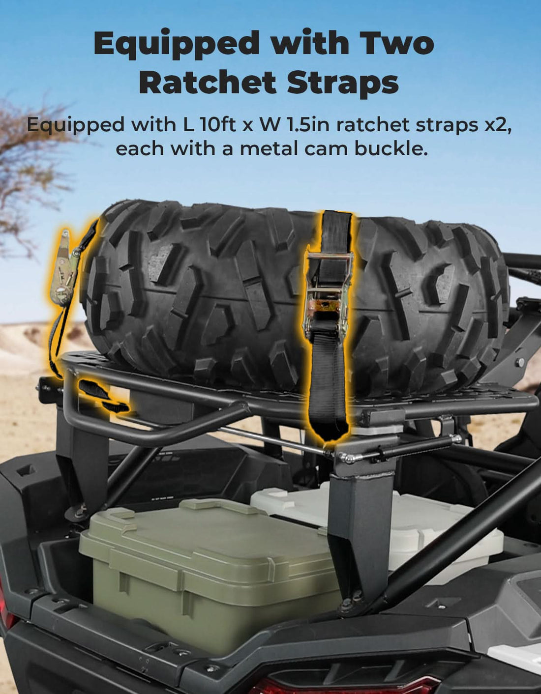 UTV Spare Tire Carrier for Polaris RZR XP 1000 / XP 4 1000 2024-2026 - view 7