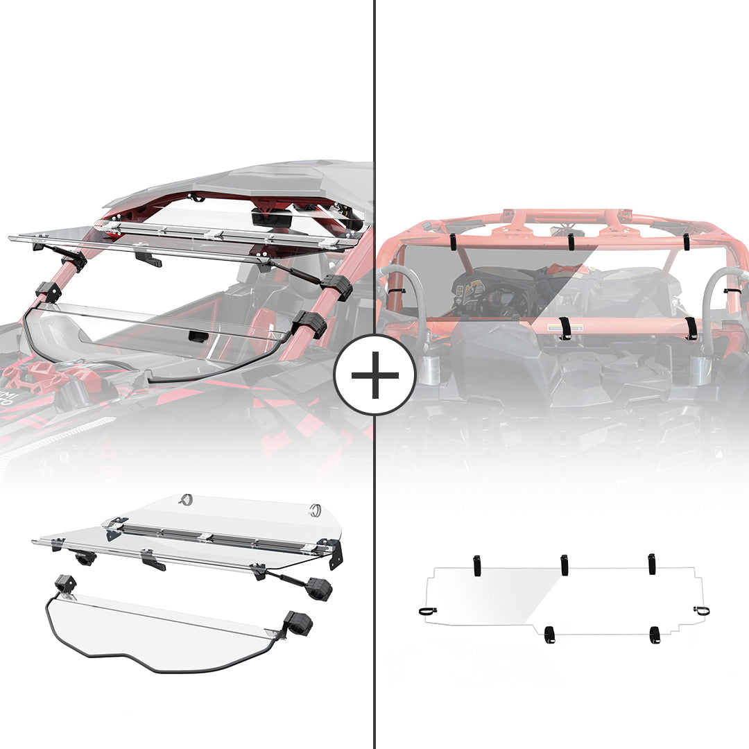 Flip and Rear Windshields for Can-Am Maverick X3 / X3 Max 2017-2023 - view 1