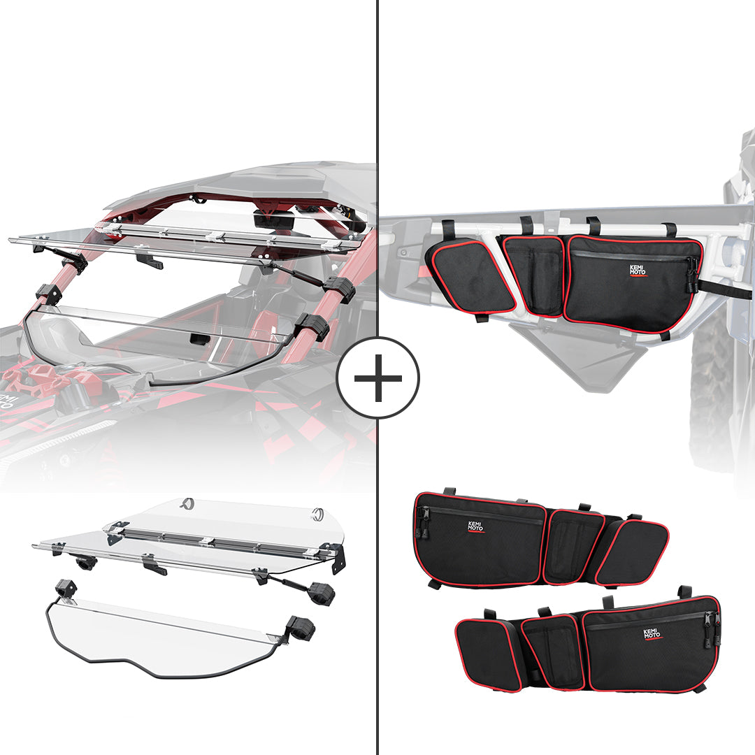 Flip Windshield and Door Bags for 2017+ Can-Am Maverick X3 - view 1