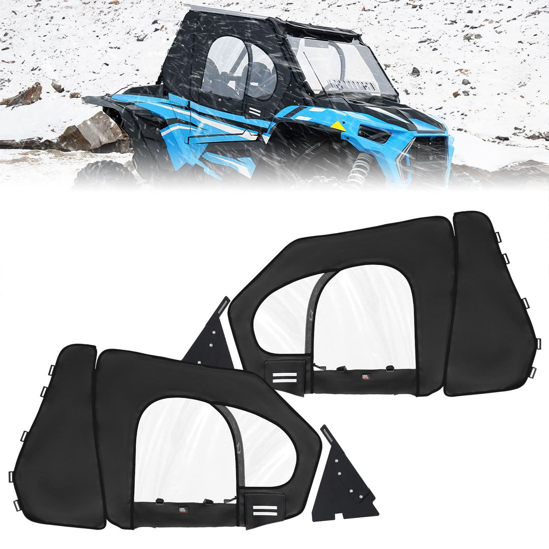 Upper Doors with Steel Frame for Polaris RZR XP 1000 / XP Turbo 2016-2023 - view 1