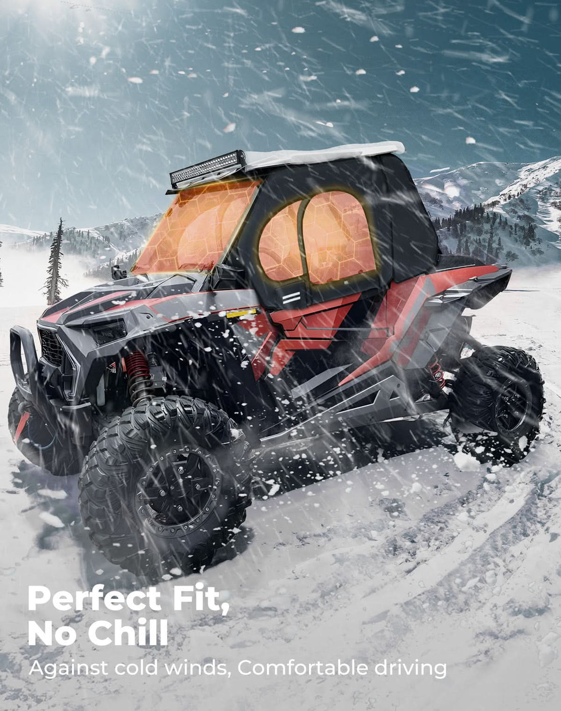 Upper Doors with Steel Frame for Polaris RZR XP 1000 / XP Turbo 2016-2023 - view 6