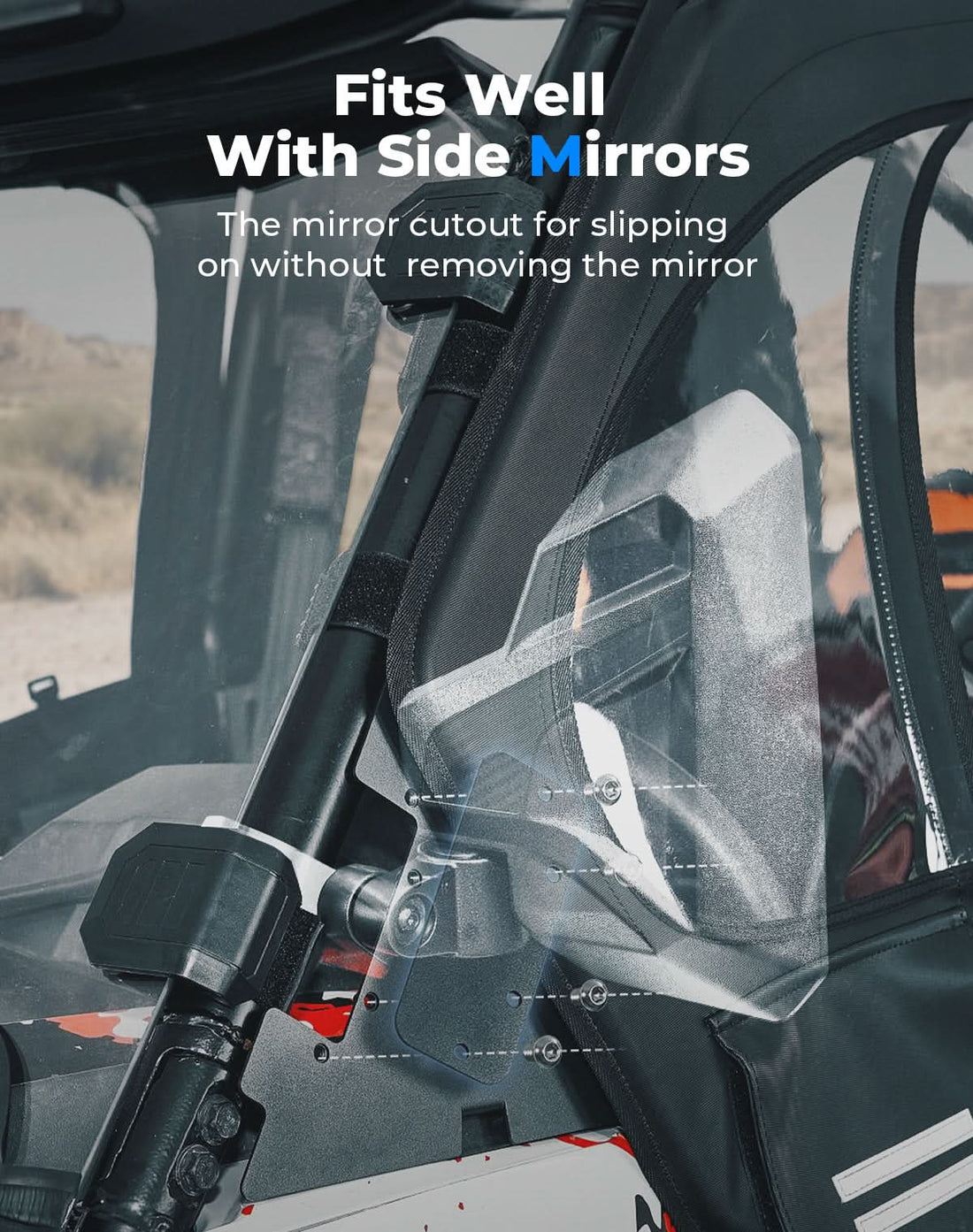 Upper Doors with Steel Frame for Polaris RZR XP 1000 / XP Turbo 2016-2023 - view 3