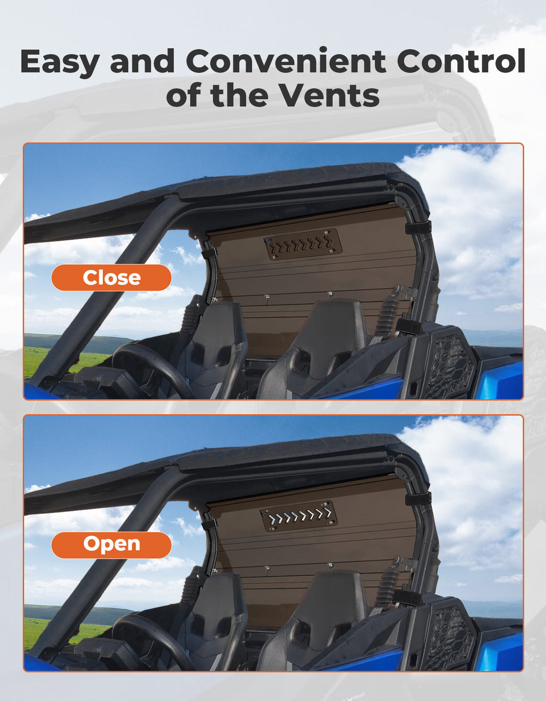 Vented Tinted Rear Windshield for Can-Am Commander - view 5